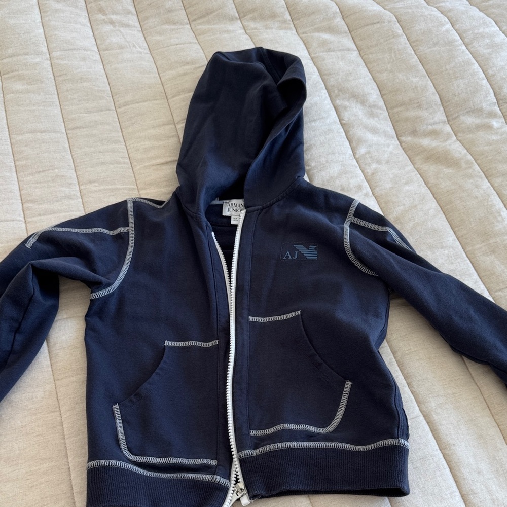 Armani Jeans Dark Blue Hooded Jacket
